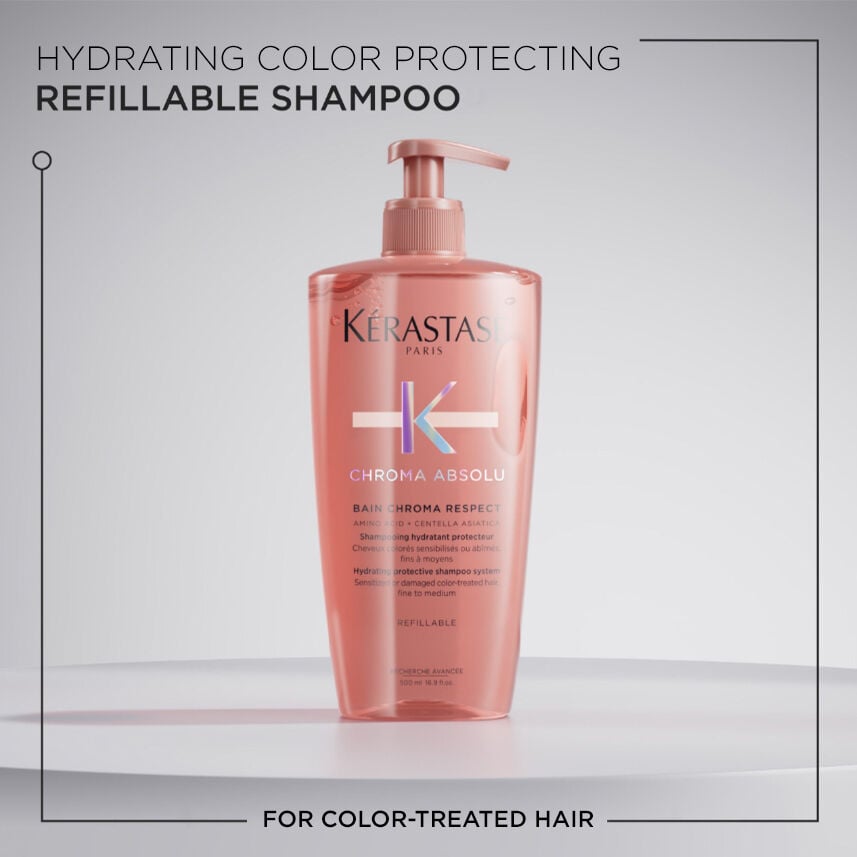 Chroma Absolu Reusable Bottle & Refill Shampoo Pouch | Kérastase
