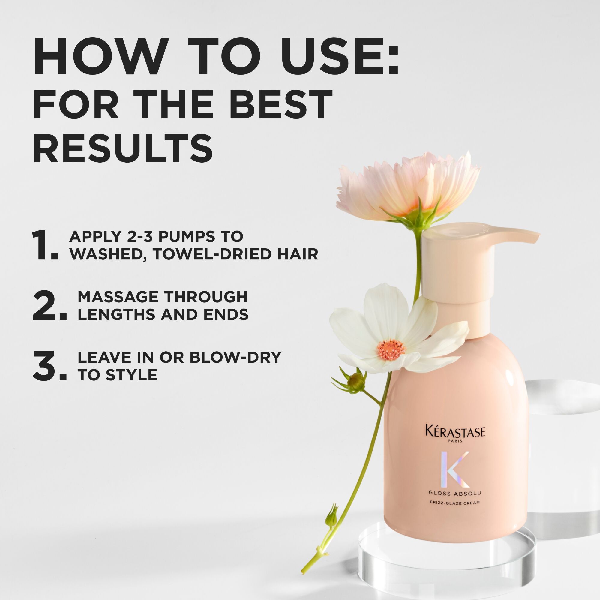 Kerastase Anti-Frizz heat protector for frizzy hair how to use