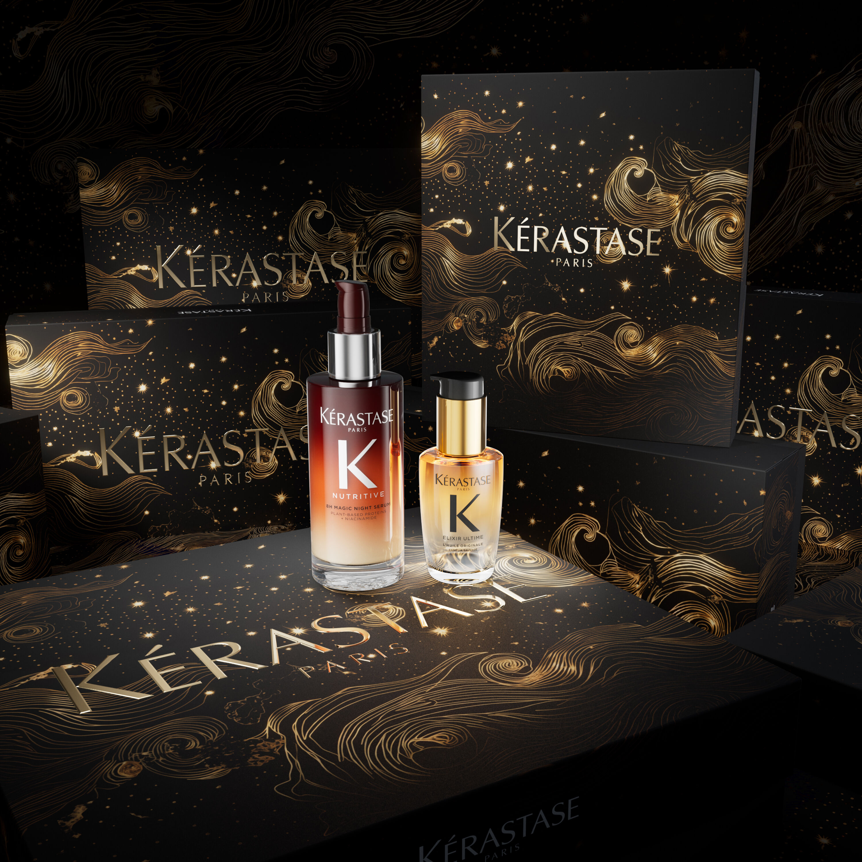 通販サイト一覧 8Hr Ultime Elixir Night Kérastase | 2024 Set Gift Duo Serum トリートメント