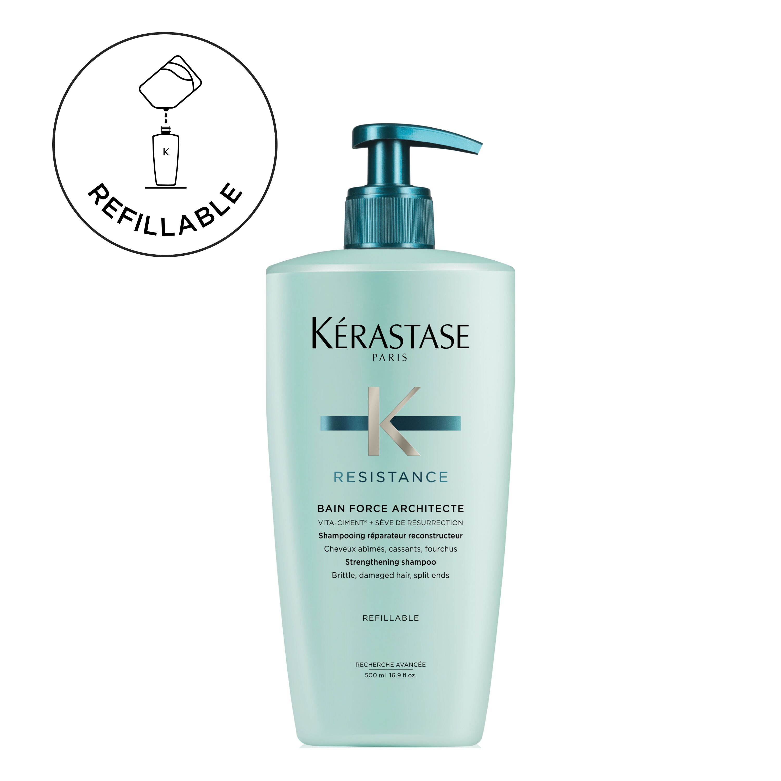 Resistance Reusable Bottle & Refill Shampoo Pouch | Kérastase
