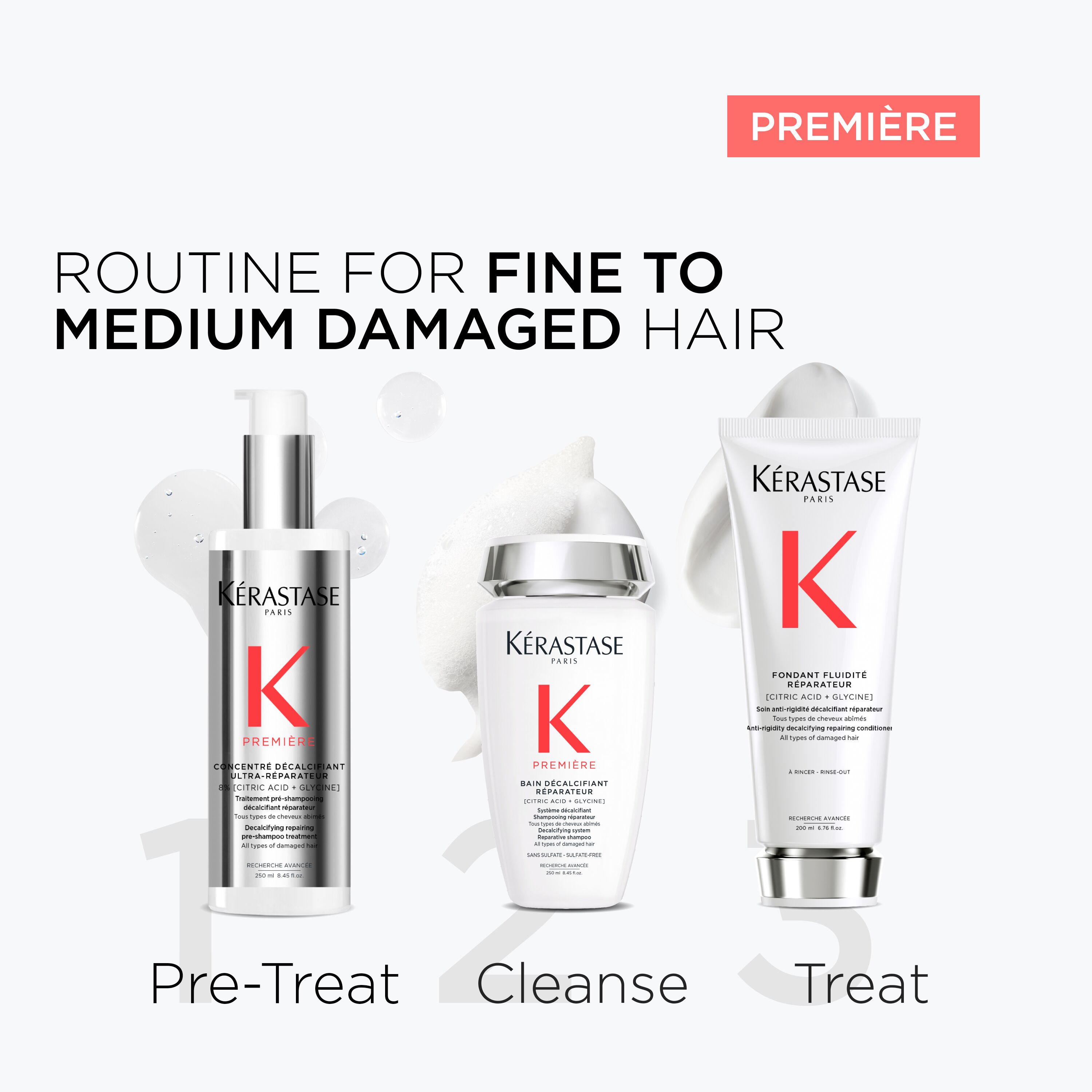 Kerastase Premiere Fine To Medium Hair Care Set steps