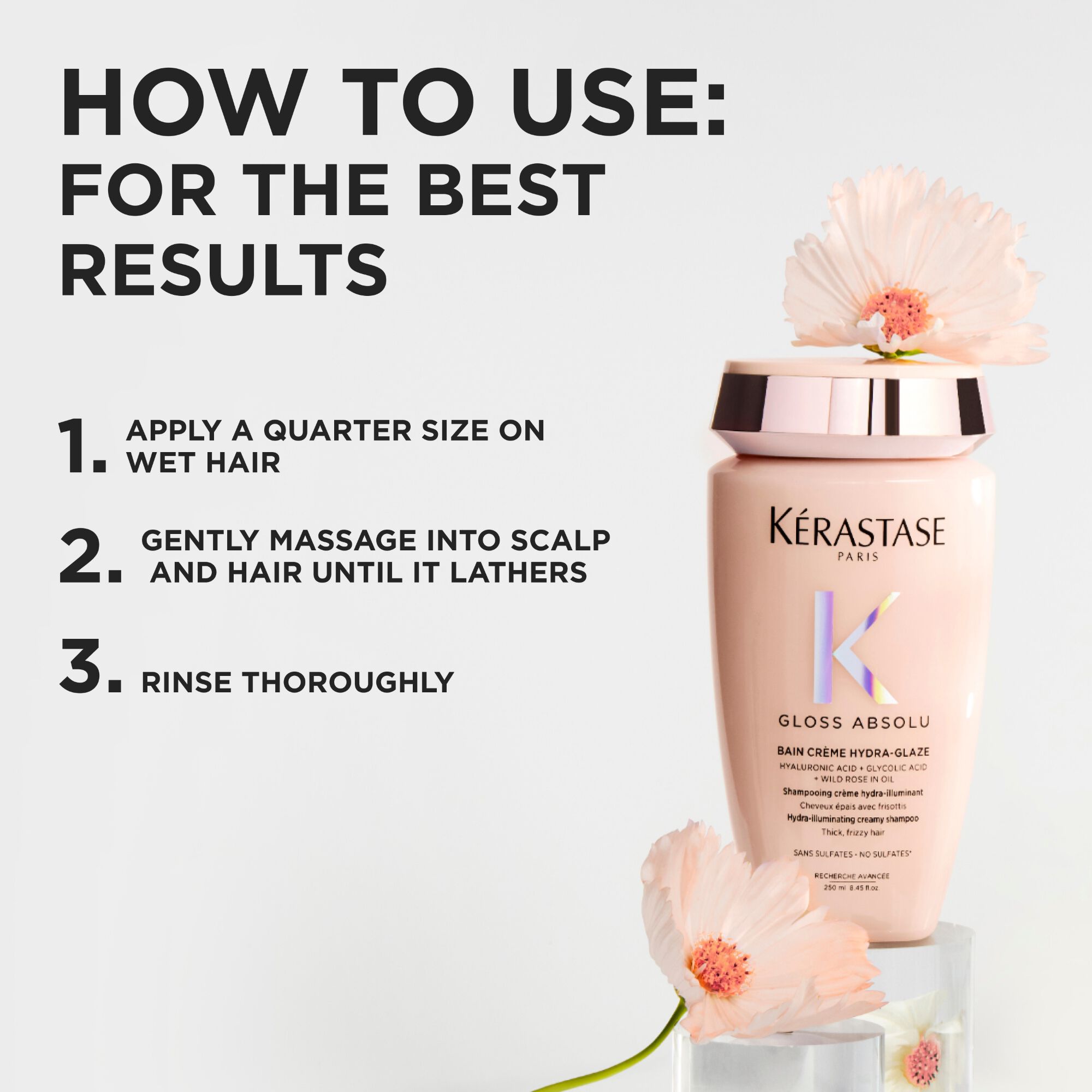 Gloss Absolu Bain Creme Hydra-Glaze Anti-Frizz Shampoo Value Size and Refill Pouch