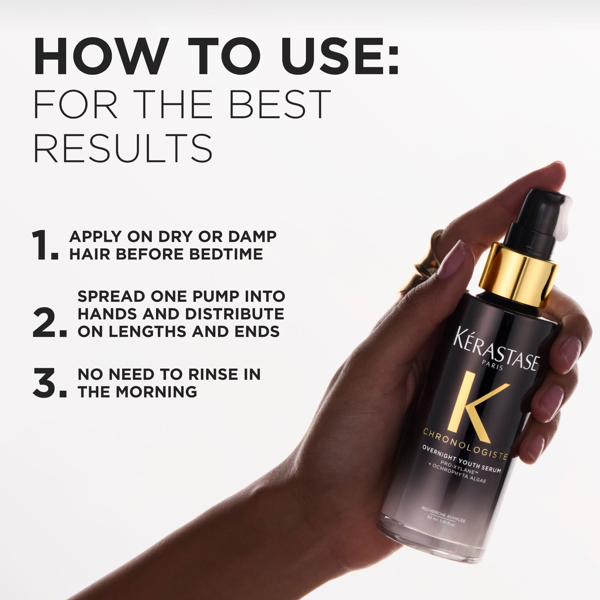 Kerastase Chronologiste Overnight Youth Hair Serum how to