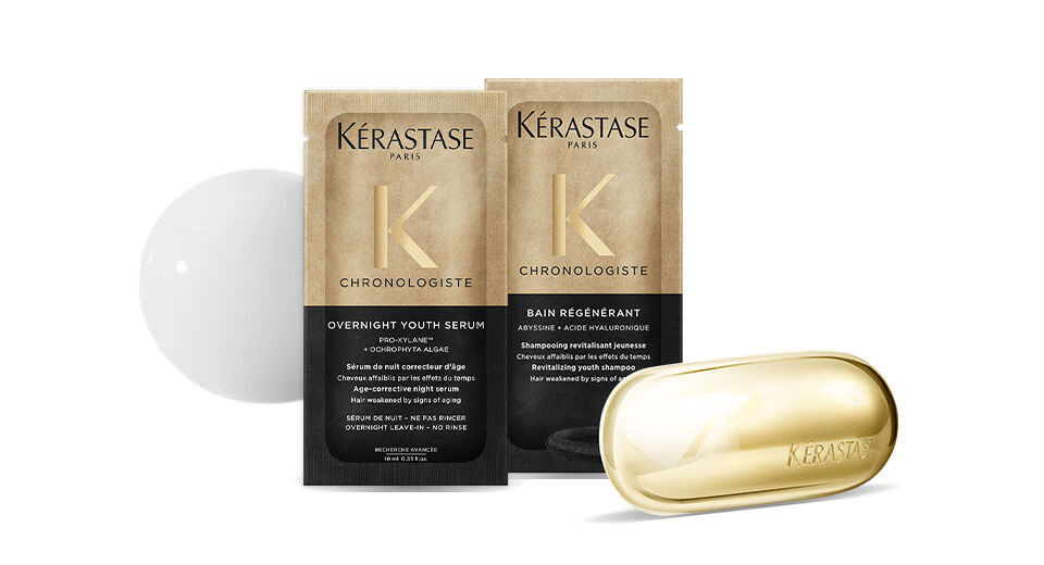 Kerastase exclusive offer complimentary Gold Hair Tie and Sample Duo with $85+