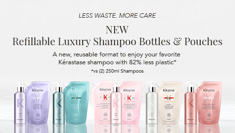 Kerastase Aluminum Bottle & Shampoo Refill Pouches
