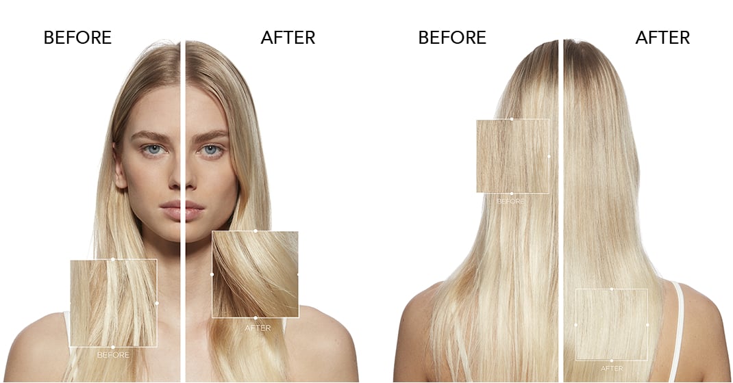 Kérastase Damaged Hair From Bleach Before & After