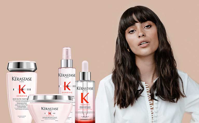 Kerastase Genesis Hair Care Reduces Hair Breakage From Brushing