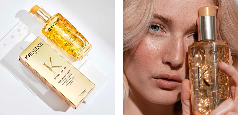 Kerastase Elixir Ultime Hair Oil Model Playing With Hair